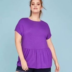 New Lane Bryant Womans Purple Dolman Peplum Top